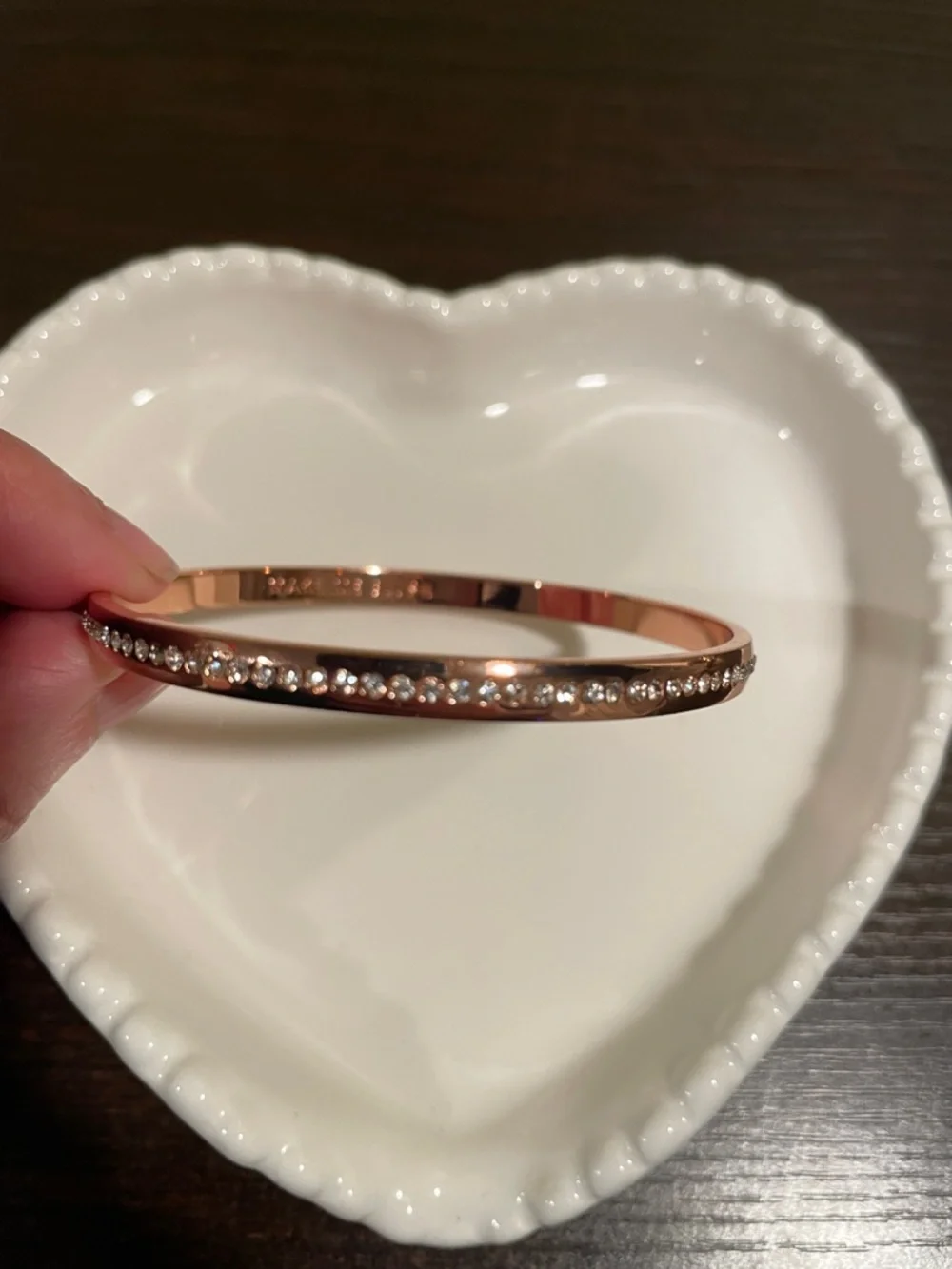Kate Spade "Make Me Blush" Rose Gold Crystal Pavé Bangle Bracelet - Picture 4 of 8